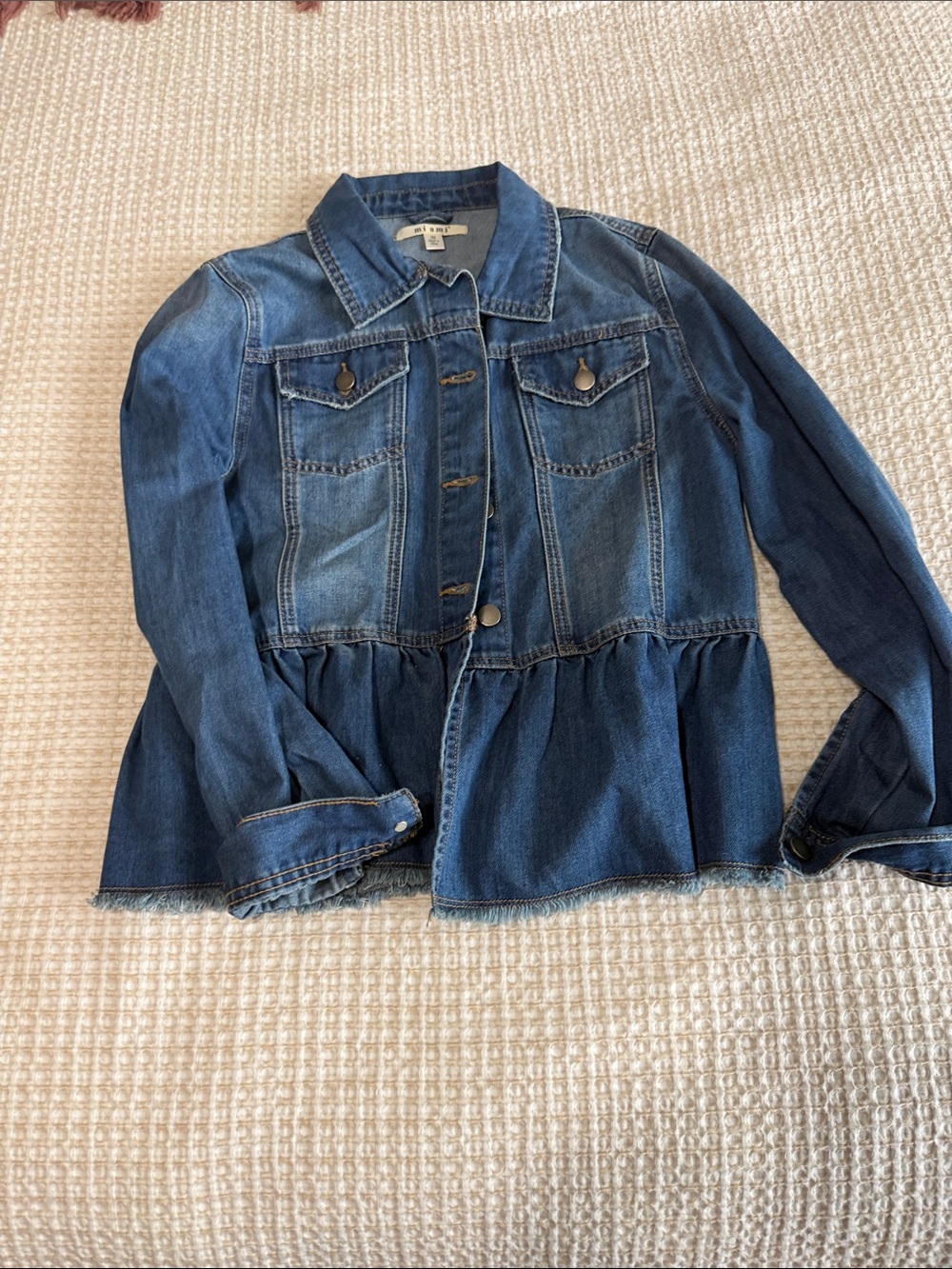 miami Blue Denim Peplum Jacket